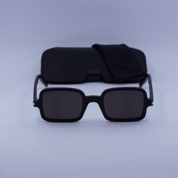 Saint Laurent SL332 001 Rectangle Sunglasses - Black - Picture 3 of 11